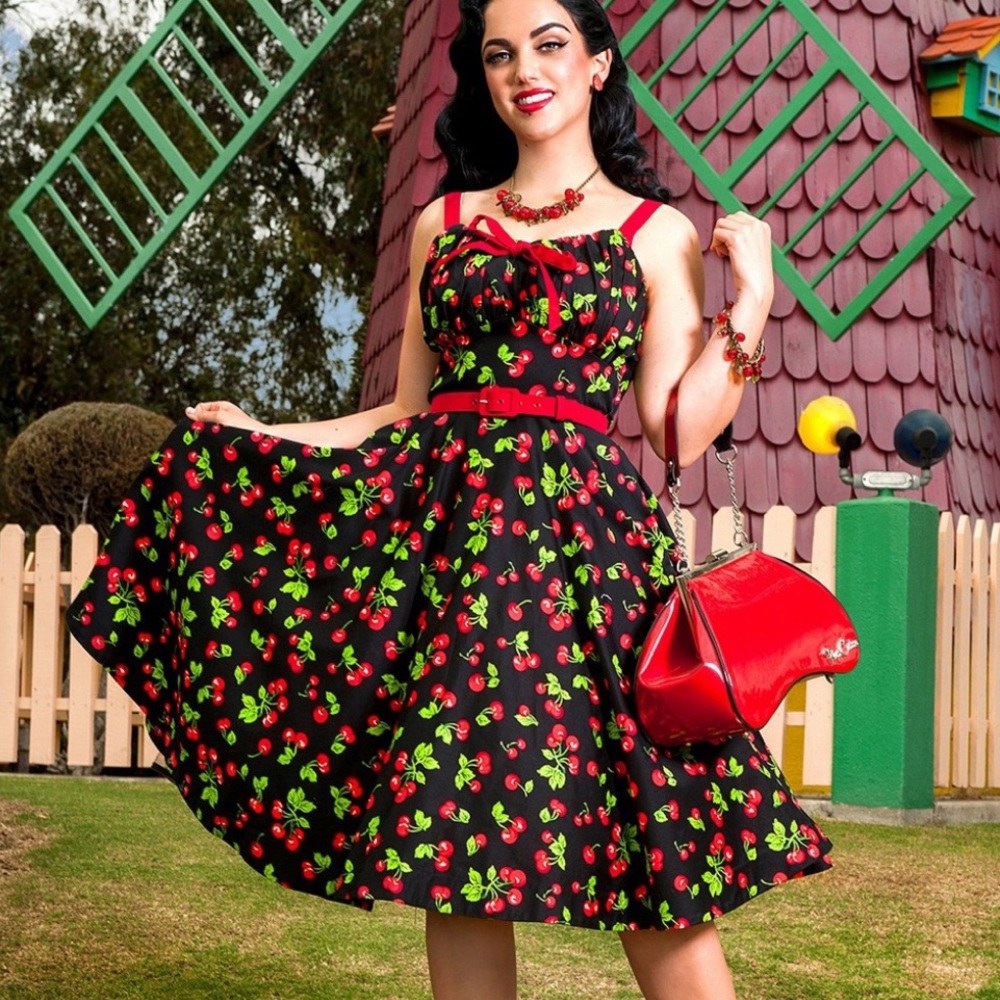 Pinup Couture Molly Cherry Dress size Medium